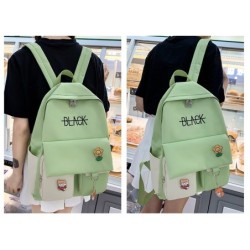 Mochila de grande capacidade - bolsa - bolsa de ombro - estojo - impressão de letras - conjunto de 4 peças