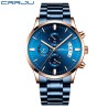 CRRJU - relógio azul luxuoso - Quartzo - aço inoxidável - à prova d'água
