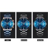 CRRJU - relógio azul luxuoso - Quartzo - aço inoxidável - à prova d'água