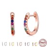 Brincos de argola pequenos elegantes - com zircônias cúbicas - prata de lei 925