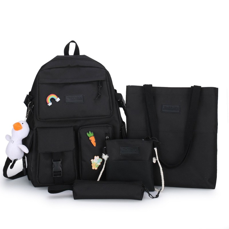 Mochila - estojo - bolsa de ombro - bolsa - com chaveiro com pingente de animal - conjunto de 4 peças