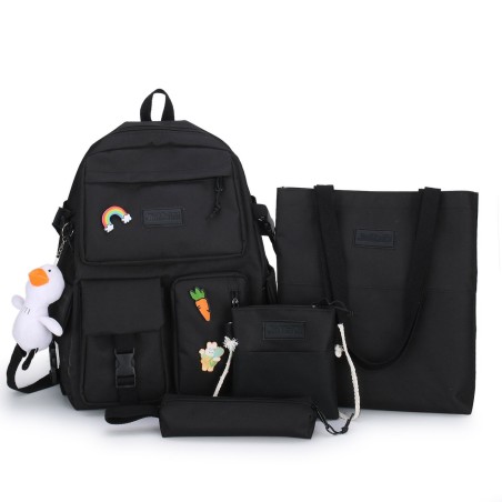Mochila - estojo - bolsa de ombro - bolsa - com chaveiro com pingente de animal - conjunto de 4 peças
