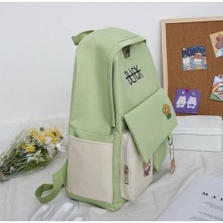 Mochila de grande capacidade - bolsa - bolsa de ombro - estojo - impressão de letras - conjunto de 4 peças