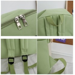 Mochila de grande capacidade - bolsa - bolsa de ombro - estojo - impressão de letras - conjunto de 4 peças