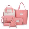 Conjunto de bolsas de lona na moda - mochila - bolsa de ombro - bolsa - estojo - bolsa pequena - 5 peças
