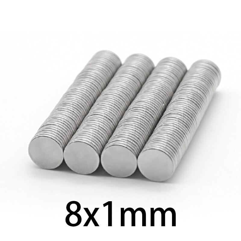 N35 - neodymium magnet - strong round disc - 8mm * 1mm - 50 - 1000 piecesN35