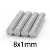 N35 - neodymium magnet - strong round disc - 8mm * 1mm - 50 - 1000 piecesN35