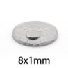 N35 - neodymium magnet - strong round disc - 8mm * 1mm - 50 - 1000 piecesN35