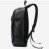 Mochila de couro na moda - bolsa para laptop de 15,6 polegadas - orifício para fone de ouvido - à prova d'água
