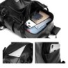 Mochila de couro na moda - bolsa para laptop de 15,6 polegadas - orifício para fone de ouvido - à prova d'água