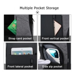 Mochila elegante - bolsa para laptop de 15,6 polegadas - porta de carregamento USB - à prova d'água