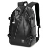 Mochila de couro na moda - bolsa para laptop de 15,6 polegadas - orifício para fone de ouvido - à prova d'água