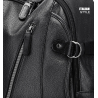 Mochila de couro na moda - bolsa para laptop de 15,6 polegadas - orifício para fone de ouvido - à prova d'água