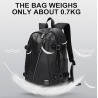Mochila de couro na moda - bolsa para laptop de 15,6 polegadas - orifício para fone de ouvido - à prova d'água