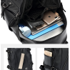 Mochila de couro na moda - bolsa para laptop de 15,6 polegadas - orifício para fone de ouvido - à prova d'água