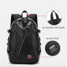 Mochila de couro na moda - bolsa para laptop de 15,6 polegadas - orifício para fone de ouvido - à prova d'água