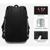 Mochila de couro na moda - bolsa para laptop de 15,6 polegadas - orifício para fone de ouvido - à prova d'água
