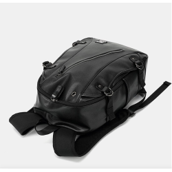 Mochila de couro na moda - bolsa para laptop de 15,6 polegadas - orifício para fone de ouvido - à prova d'água