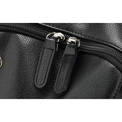 Mochila de couro na moda - bolsa para laptop de 15,6 polegadas - orifício para fone de ouvido - à prova d'água