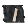 Mochila de couro na moda - bolsa para laptop de 15,6 polegadas - orifício para fone de ouvido - à prova d'água