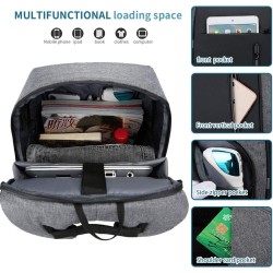 Mochila elegante - bolsa para laptop de 15,6 polegadas - porta de carregamento USB - à prova d'água