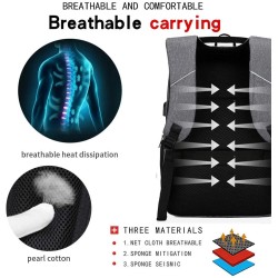 Mochila elegante - bolsa para laptop de 15,6 polegadas - porta de carregamento USB - à prova d'água