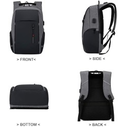 Mochila elegante - bolsa para laptop de 15,6 polegadas - porta de carregamento USB - à prova d'água