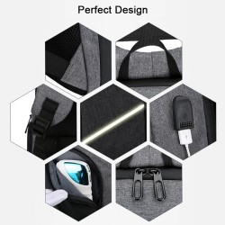 Mochila elegante - bolsa para laptop de 15,6 polegadas - porta de carregamento USB - à prova d'água