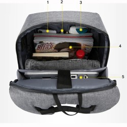 Mochila elegante - bolsa para laptop de 15,6 polegadas - porta de carregamento USB - à prova d'água