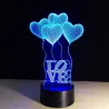 3D acrylic lamp - touch panel - remote control - LOVE / heartsLights & lighting