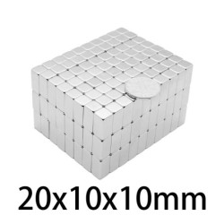 N35 - ímã de neodímio - bloco cubóide forte - 20mm * 10mm * 10mm - 1 - 20 peças