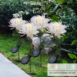 Lâmpada em forma de flor de crisântemo - luz de jardim - solar - LED - à prova d'água