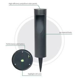 Lâmpada de jardim LED solar - luzes de gramado - iluminação paisagística - à prova d'água