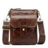 Bolsa de ombro elegante - couro genuíno - aba / ferrolhos