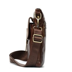 Bolsa de ombro elegante - couro genuíno - aba / ferrolhos