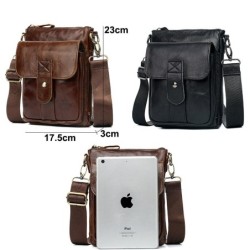 Bolsa de ombro elegante - couro genuíno - aba / ferrolhos