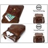 Bolsa de ombro elegante - couro genuíno - aba / ferrolhos