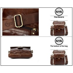 Bolsa de ombro elegante - couro genuíno - aba / ferrolhos