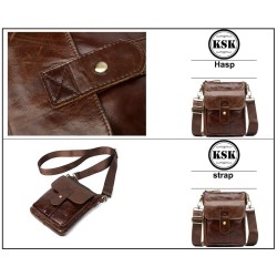 Bolsa de ombro elegante - couro genuíno - aba / ferrolhos