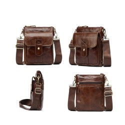 Bolsa de ombro elegante - couro genuíno - aba / ferrolhos