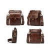 Bolsa de ombro elegante - couro genuíno - aba / ferrolhos