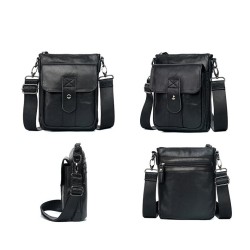 Bolsa de ombro elegante - couro genuíno - aba / ferrolhos