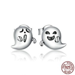 Brincos pequenos - prata de lei 925 - pequeno fantasma