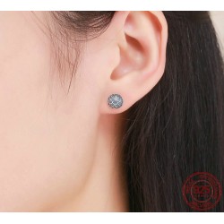 Elegant round stud earrings - Legend Of The Sea - zirconia - 925 sterling silverEarrings