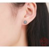 Elegant round stud earrings - Legend Of The Sea - zirconia - 925 sterling silverEarrings