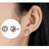 Exclusive stud earrings - hollow out hearts - yellow zircon heart - 925 sterling silverEarrings