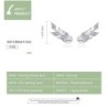 Elegant stud earrings - leaves shaped - with crystals - 925 sterling silverEarrings