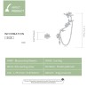 Floral stud earrings - asymmetric - with chain / crystals - 925 sterling silverEarrings