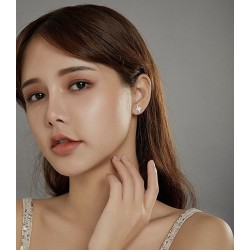 Brincos elegantes com estrelas - assimétricos - com corrente / cristais - prata de lei 925