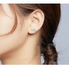 Elegant stud earrings - leaves shaped - with crystals - 925 sterling silverEarrings